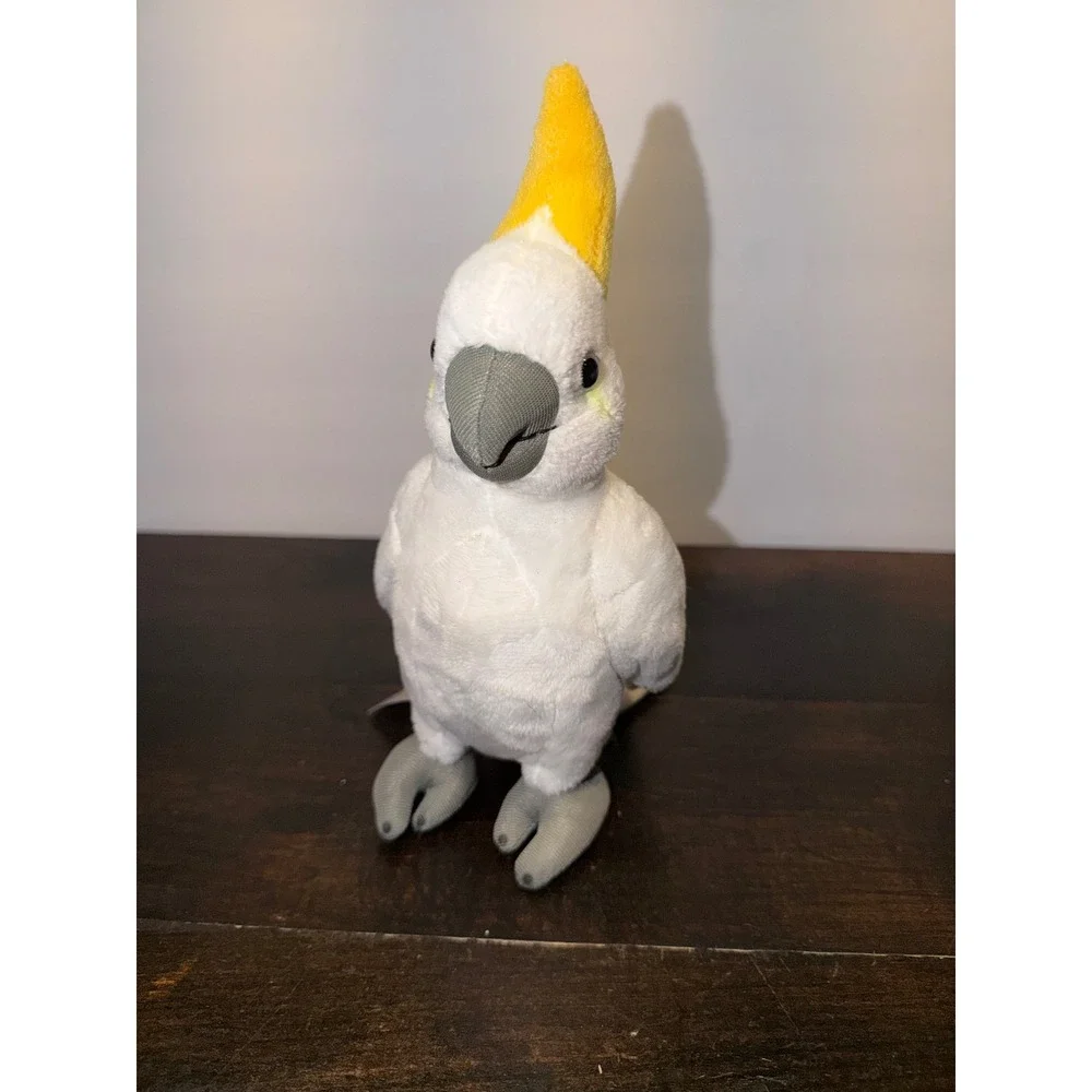 FAO Schwarz Cockatoo Plush Stuffed Animal Bird White Yellow Crest 10